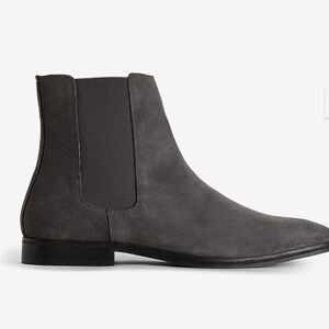 EXPRESS GREY SUEDE CHELSEA BOOT:GREY - SIZE 10